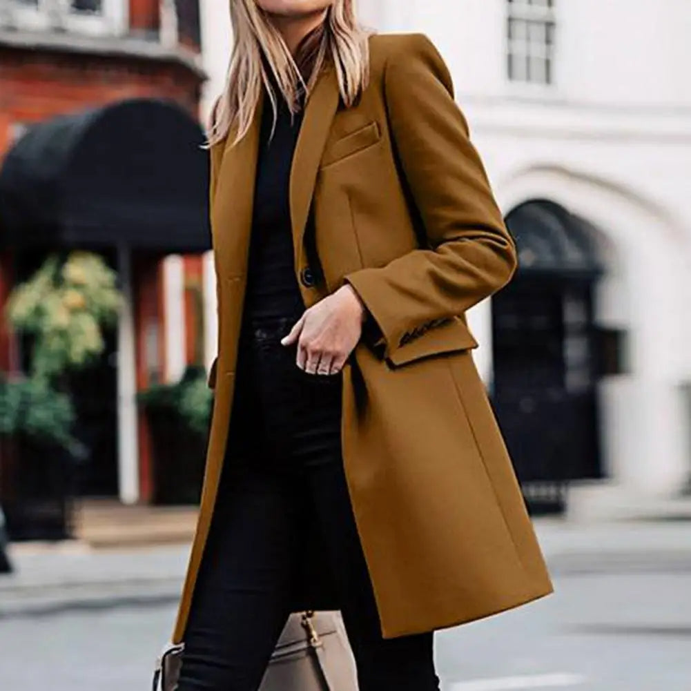 Women’s Single-Breasted Longline Tailored Coat