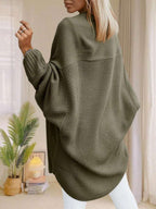 Women's Batwing Sleeve Textured Knit Longline Cardigan