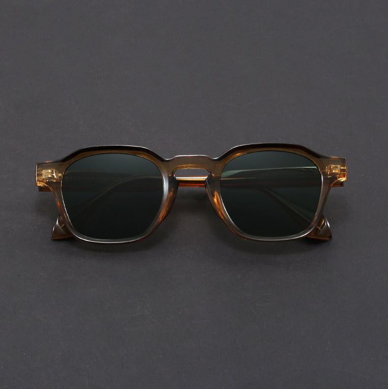 Women's Square Acetate Frame Retro Sunglasses