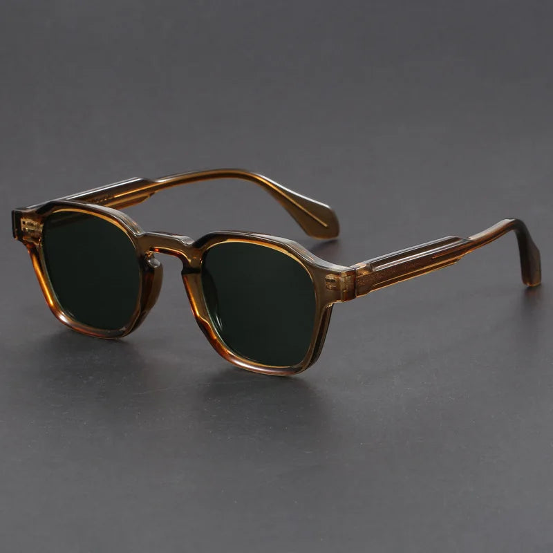 Women's Square Acetate Frame Retro Sunglasses