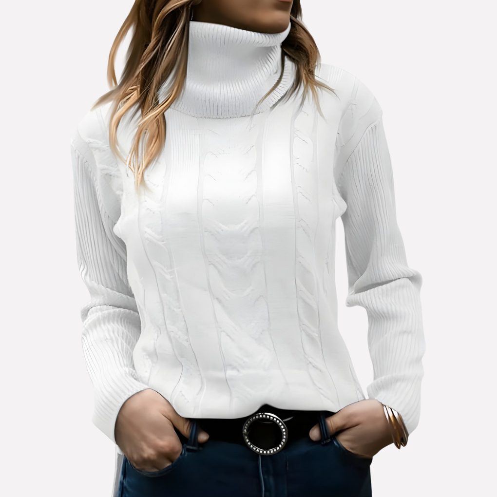 Women’s Cable Knit Turtleneck Sweater