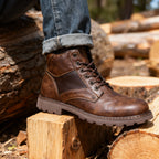Men’s Two-Tone Lace-Up Ankle Boots
