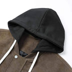 Men’s Vintage Washed Hooded Bomber Jacket