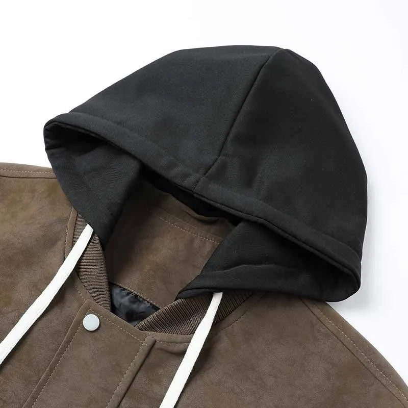 Men’s Vintage Washed Hooded Bomber Jacket