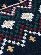 Men’s Fair Isle Jacquard Knit Crew Neck Sweater