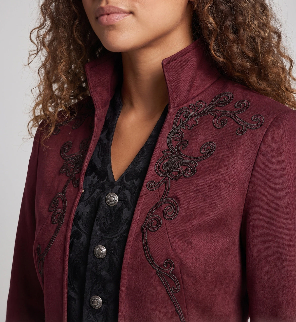 Women’s Gothic Embroidered Tailcoat with Brocade Waistcoat Front