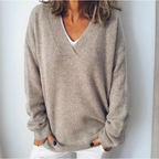 Women’s Oversized Deep V-Neck Knit Sweater