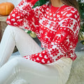 Women’s Reindeer and Snowflake Jacquard Christmas Sweater