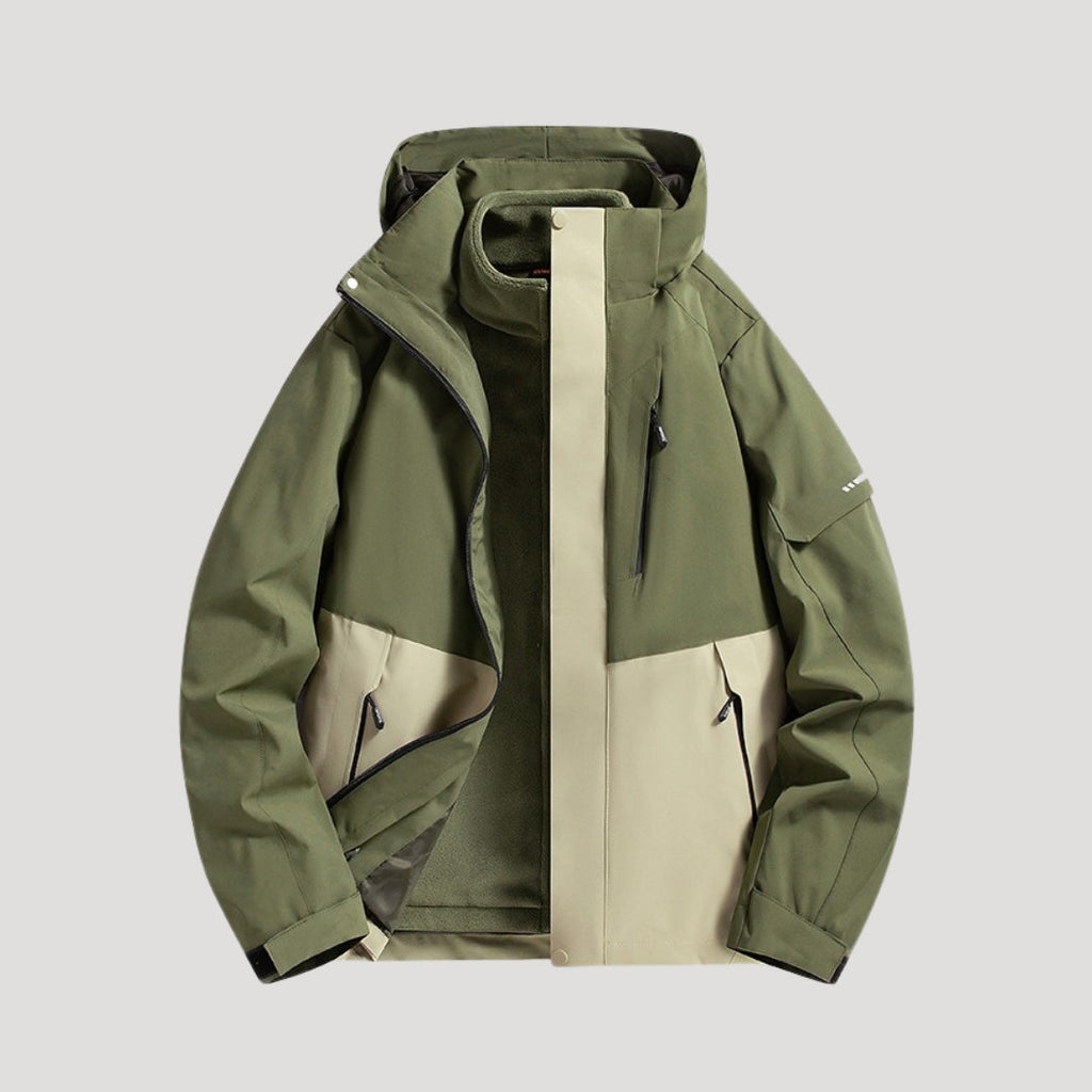 Women’s Colour Block Fleece Lined Hooded Outdoor Jacket