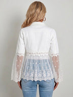 Women’s Longline Jacket with Denim Trim