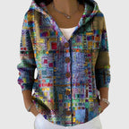 Women's Colorblock V-Neck Button-Front Cardigan