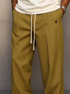 Men's Relaxed Wide-Leg Drawstring Trousers