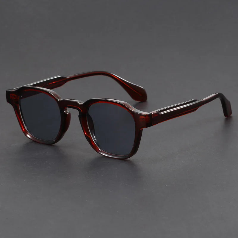 Women's Square Acetate Frame Retro Sunglasses