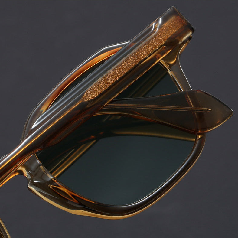 Women's Square Acetate Frame Retro Sunglasses