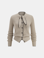 Women’s Ribbed Knit Scarf Neck Cardigan
