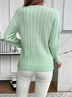 Women’s Classic Cable Knit Mock Neck Sweater