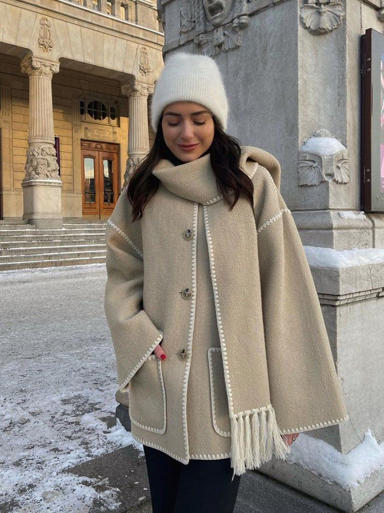 Women’s Blanket Stitch Scarf Jacket