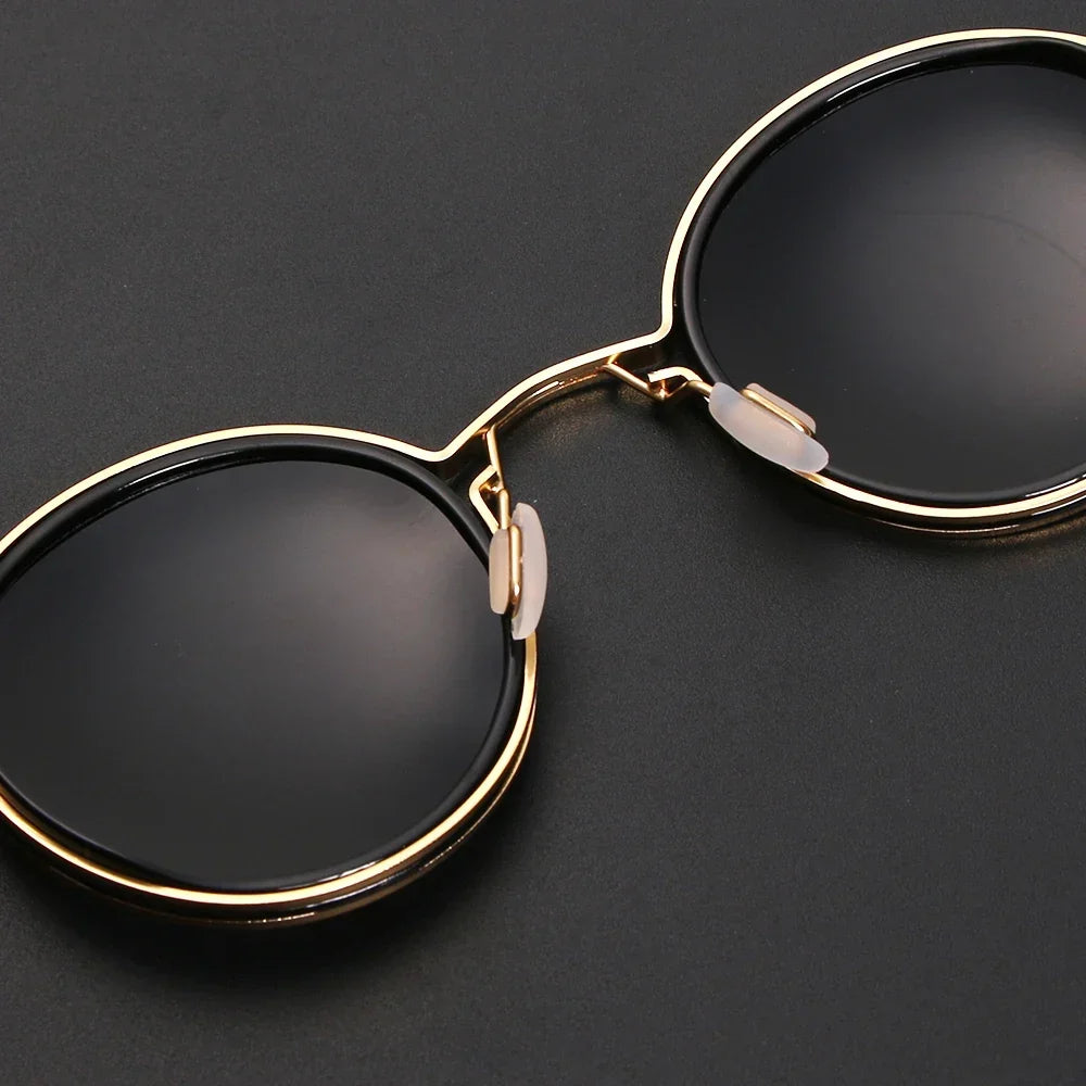 Women's Round Metal Frame Vintage Sunglasses
