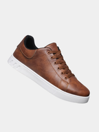 Men's Leather Look Lace-Up Low-Top Sneakers