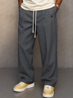 Men's Relaxed Wide-Leg Drawstring Trousers