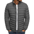 Men's Lightweight Quilted Puffer Jacket with Stand Collar