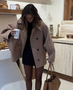Women’s Oversized Wide Collar Short Coat