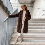 Women’s Longline Teddy Fleece Coat