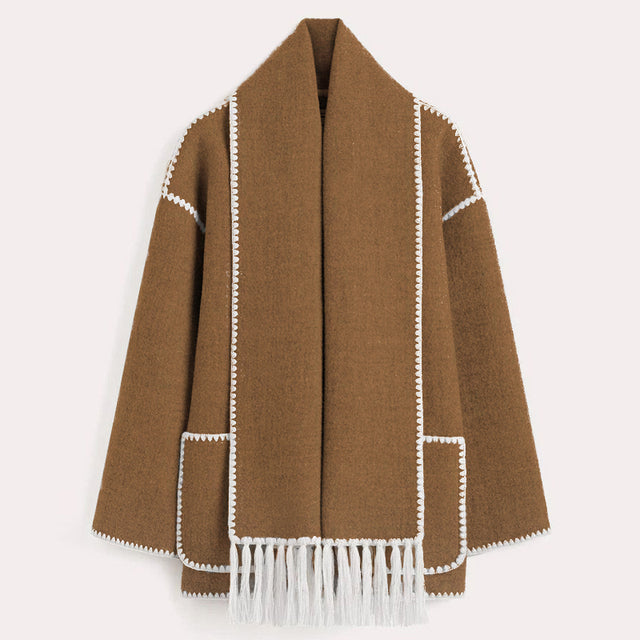 Women’s Blanket Stitch Scarf Jacket