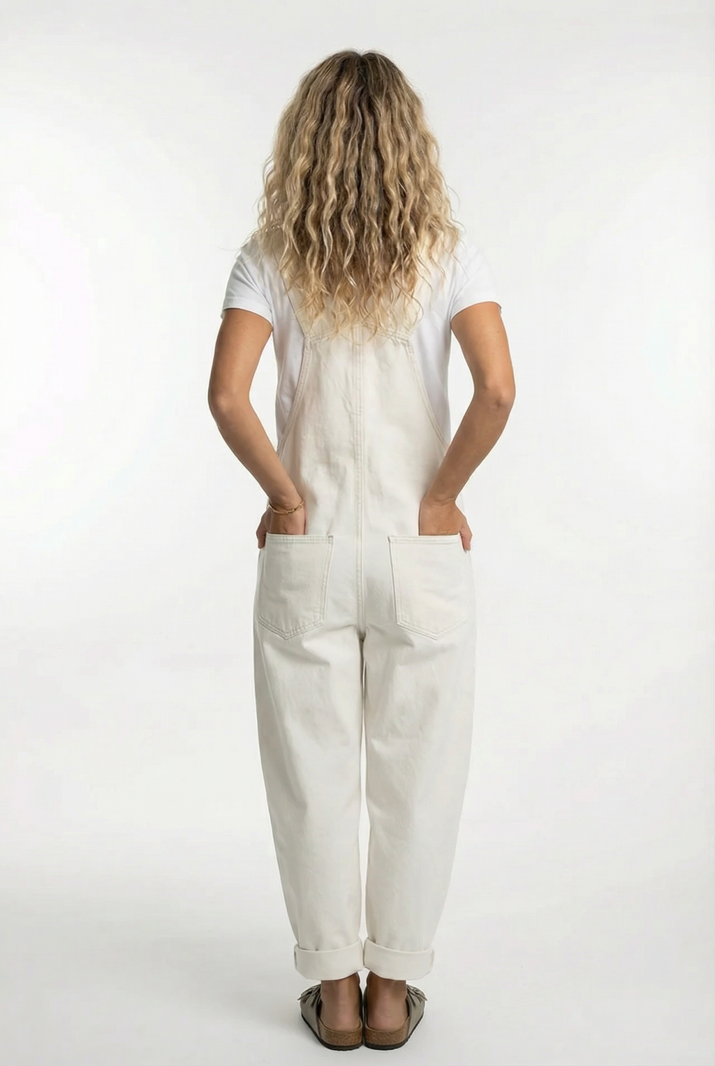 Women's Denim Button-Front Baggy Overalls