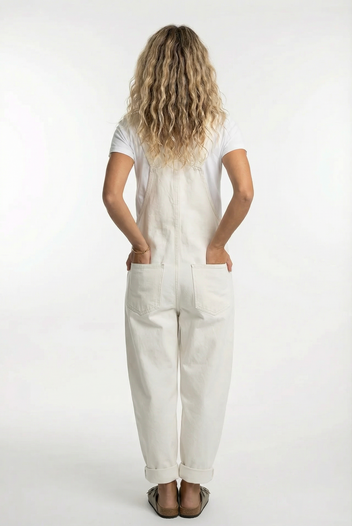 Women's Denim Button-Front Baggy Overalls