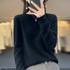 Women's Mock Neck Soft Knit Pullover Sweater
