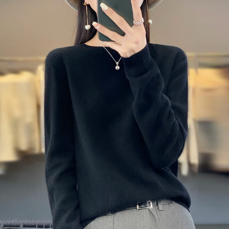 Women's Mock Neck Soft Knit Pullover Sweater