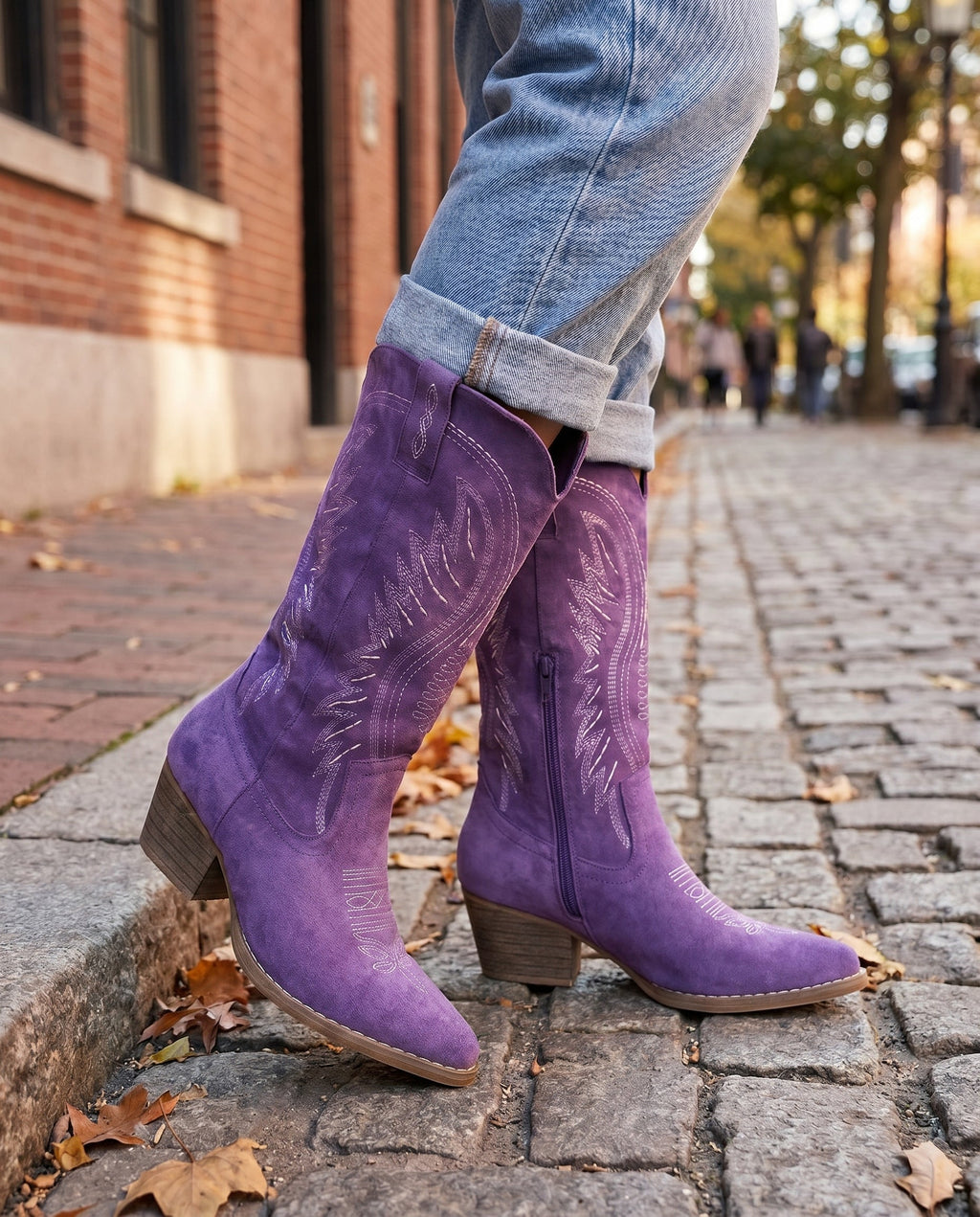 Women's Embroidered Knee High Western Boots
