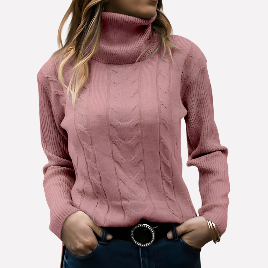 Women’s Cable Knit Turtleneck Sweater