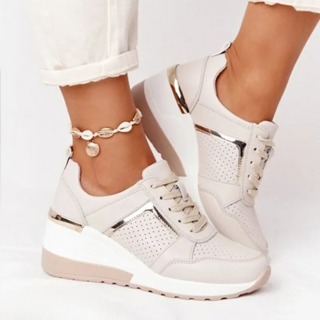Women's Perforated Wedge Sneakers