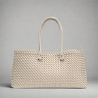 Women's Woven Leather Structured Tote Bag