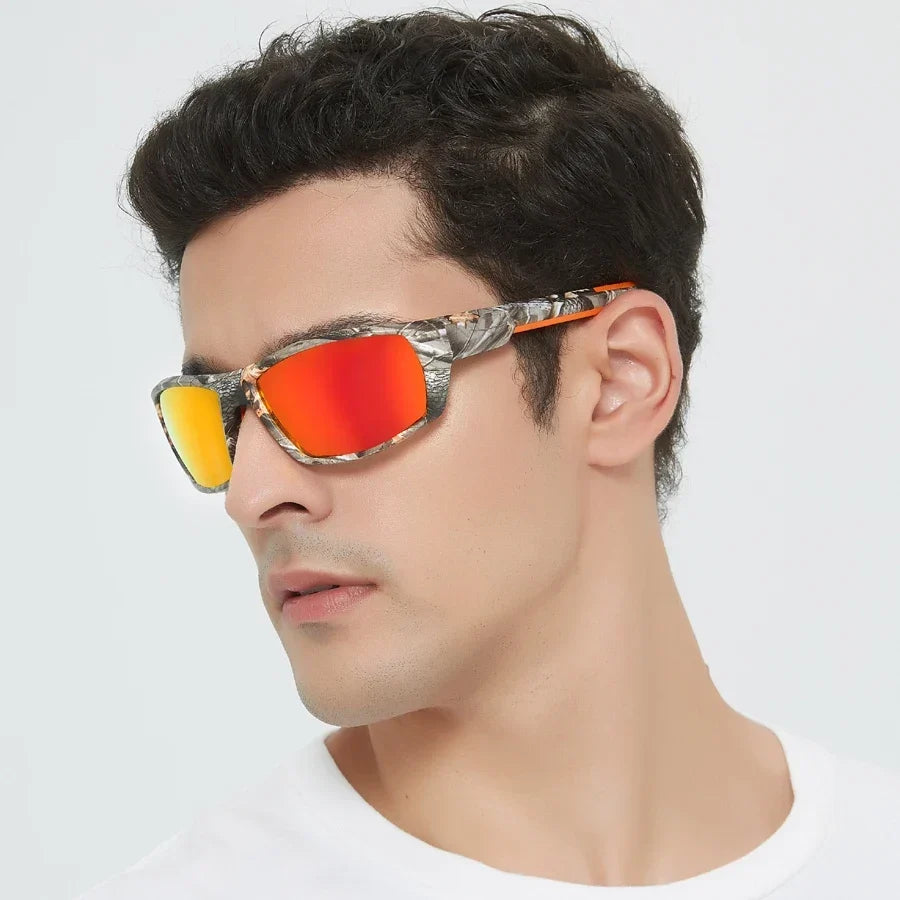 Men's Camo Sport Mirrored Lens Sunglasses