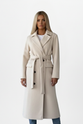 Women's Belted Double-Breasted Longline Trench Coat