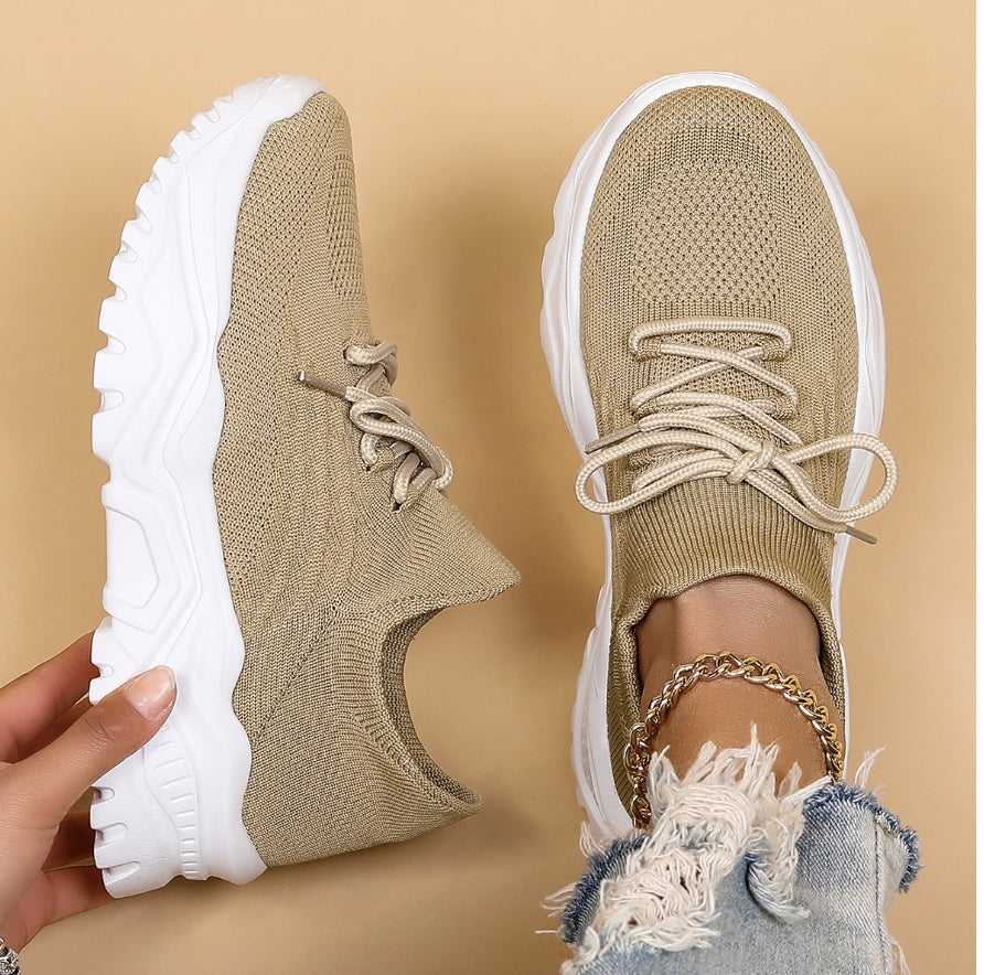 Women's Breathable Knit Chunky Sole Sock Sneakers