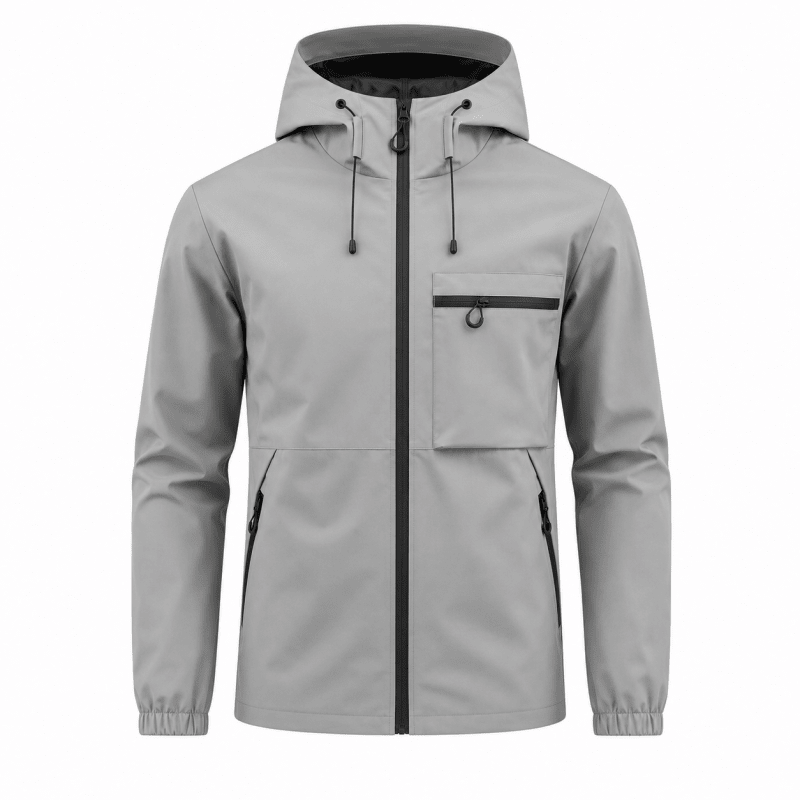 Men’s Hooded Technical Outdoor Jacket with Zip Chest Pocket