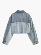 Women's Patchwork Cropped Denim Jacket