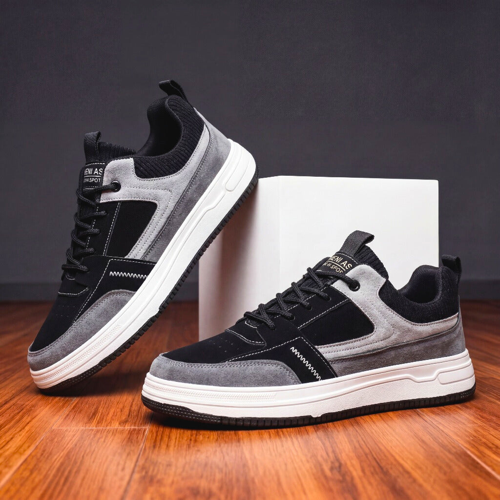 Men's Casual Colour Block Low-Top Lace-Up Trainers
