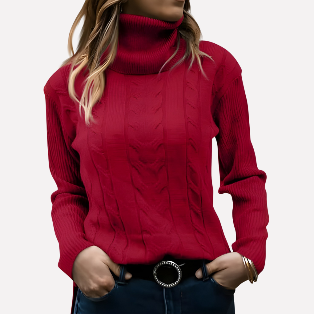 Women’s Cable Knit Turtleneck Sweater