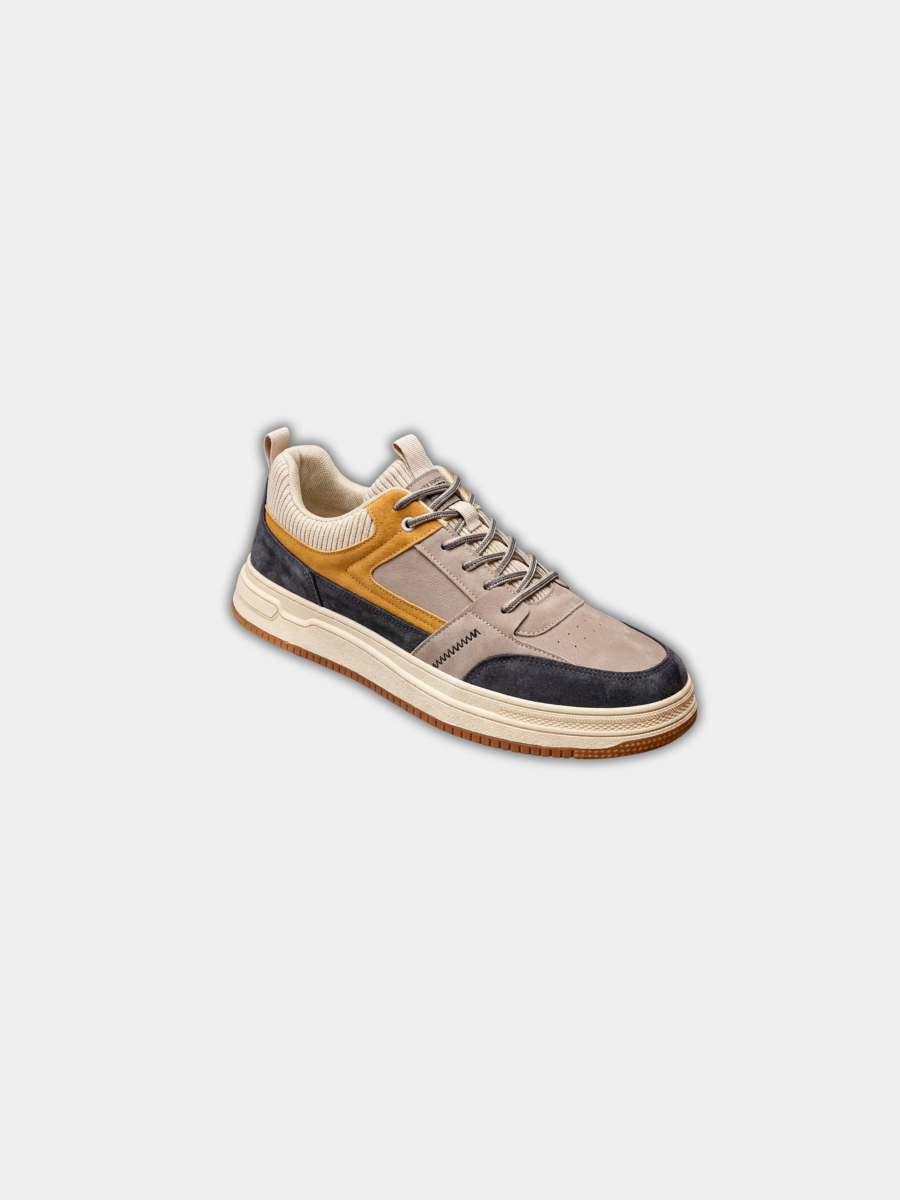Men's Casual Colour Block Low-Top Lace-Up Trainers