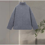 Women's Oversized Funnel Neck Double-Breasted Coat