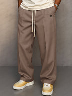 Men's Relaxed Wide-Leg Drawstring Trousers