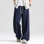 Men's Wide Leg Drawstring Linen Trousers