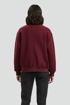 Women's Ribbed Collar Button-Front Varsity Jacket