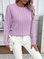 Women’s Classic Cable Knit Mock Neck Sweater