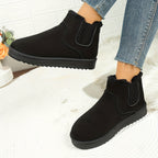 Women's Fur Trim Slip-On Chelsea Ankle Boots